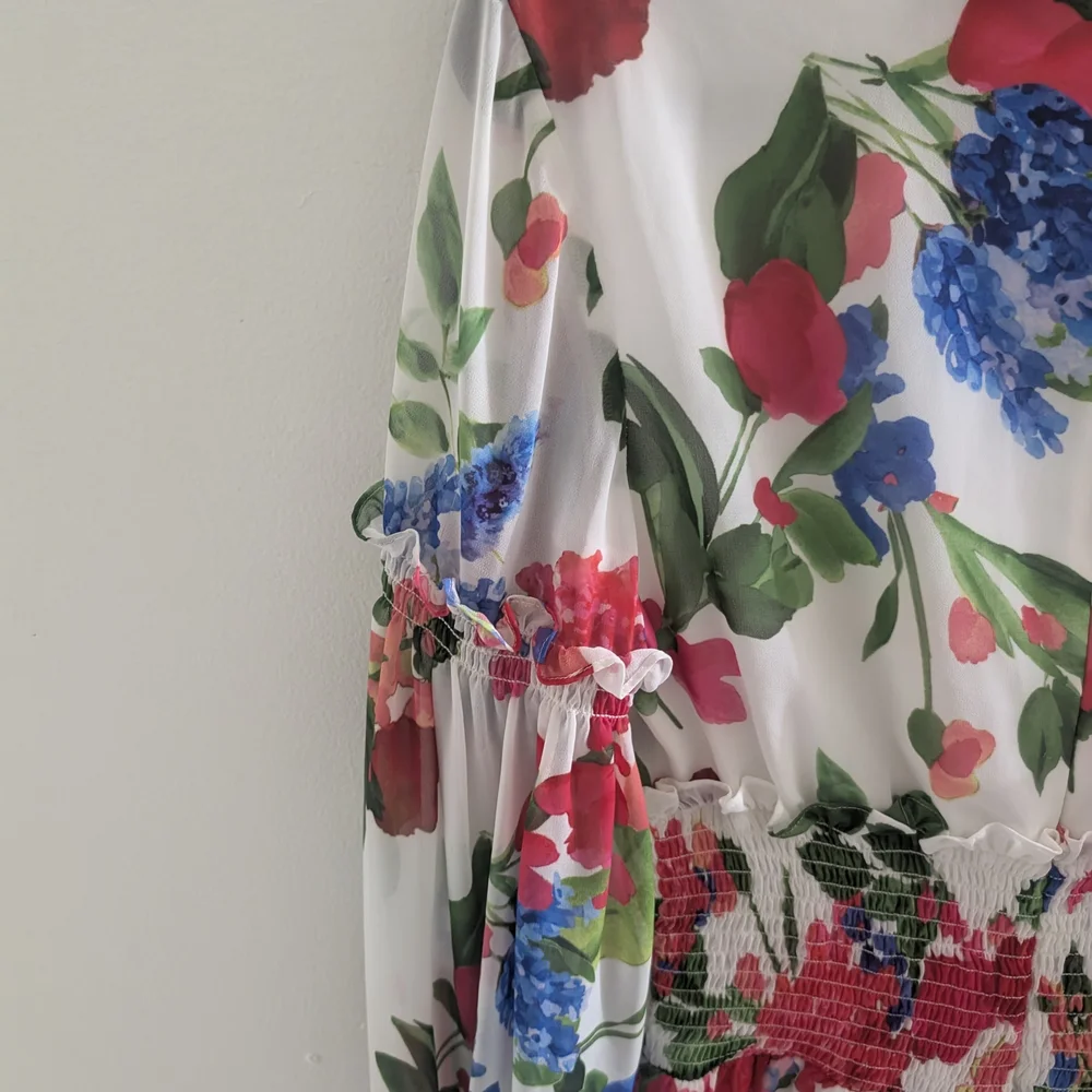 Marciano Multicolor Floral Long Sleeve Dress - Picture 12 of 15